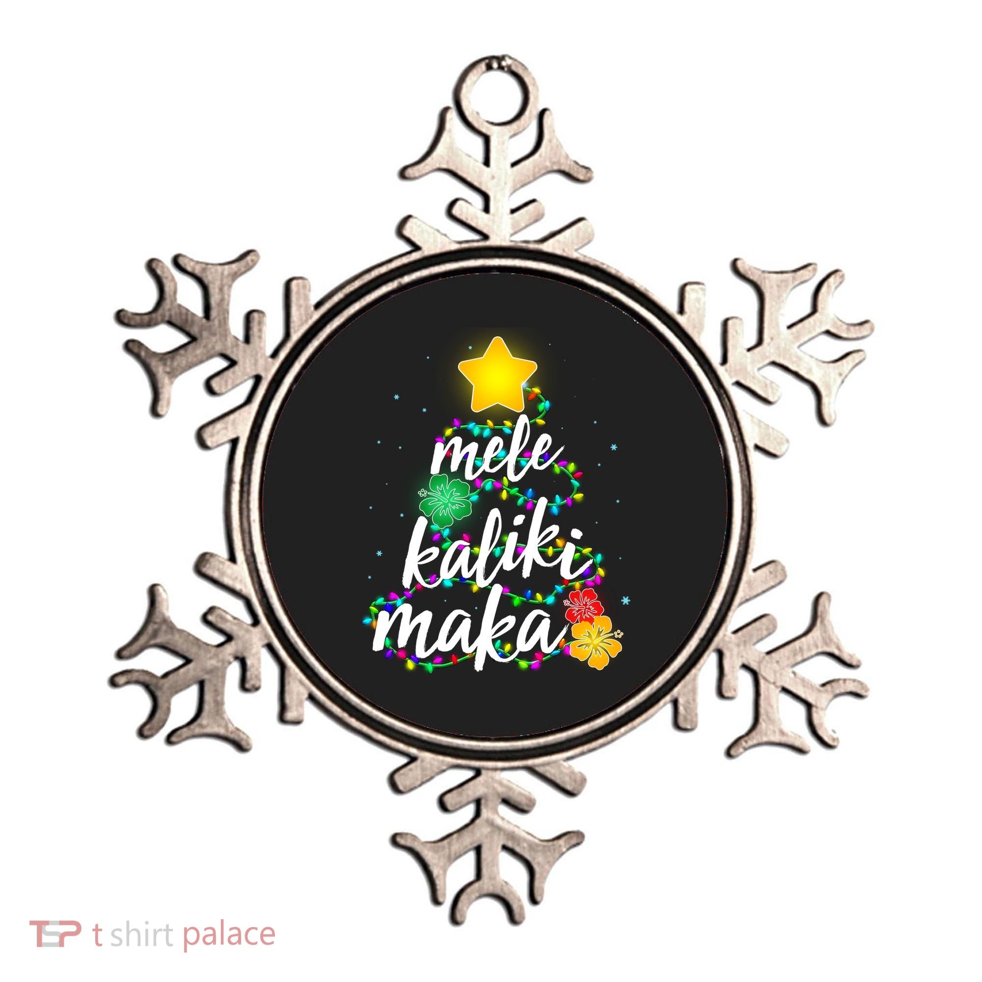 Hawaiian Christmas Mele Kaliki Maka Hibiscus Tree Ornament
