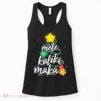 Hawaiian Christmas Mele Kaliki Maka Hibiscus Tree Women's Tank Top thumb 0