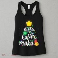 Hawaiian Christmas Mele Kaliki Maka Hibiscus Tree Women's Tank Top thumb 3