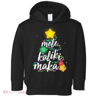 Hawaiian Christmas Mele Kaliki Maka Hibiscus Tree Toddler Hoodie