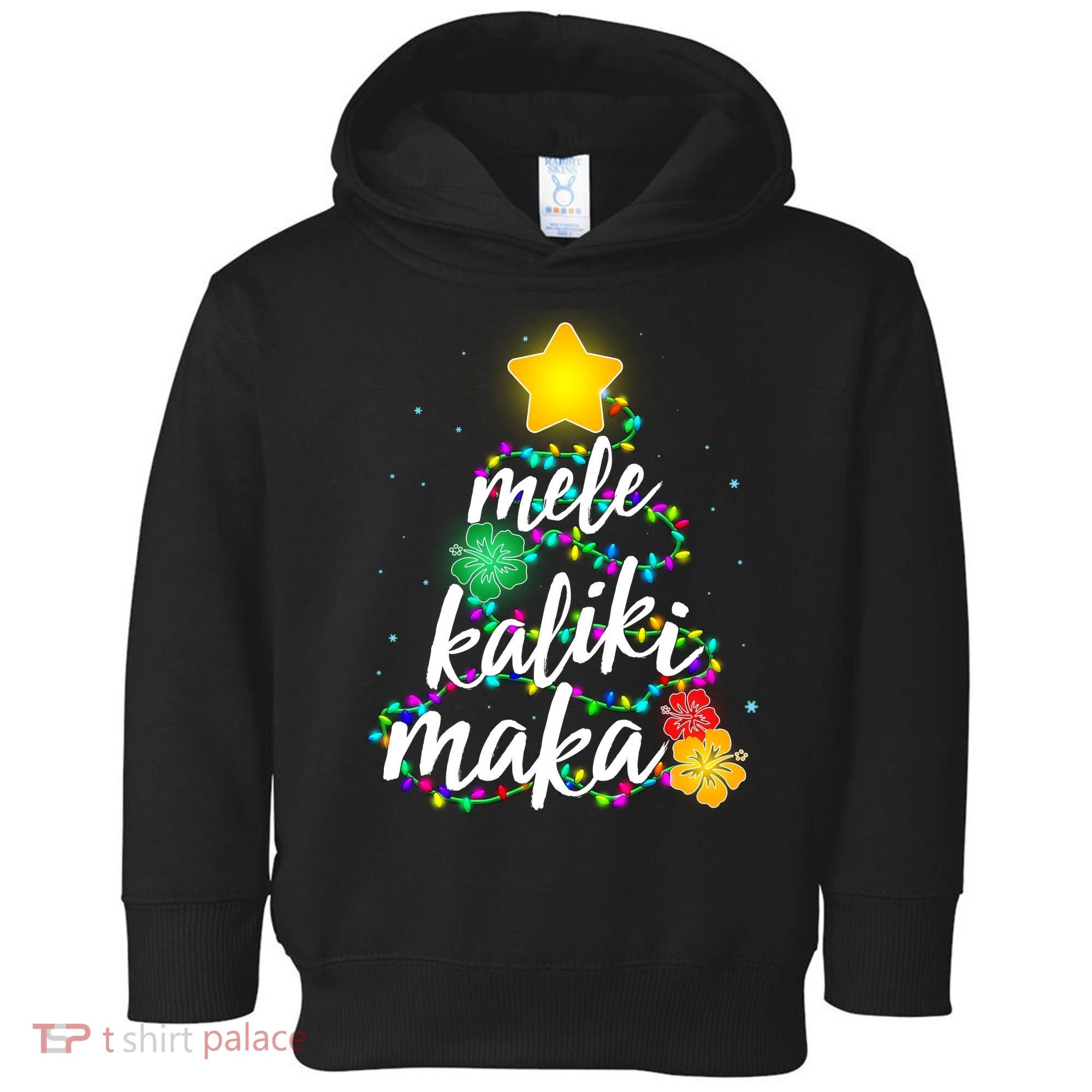 Hawaiian Christmas Mele Kaliki Maka Hibiscus Tree Toddler Hoodie