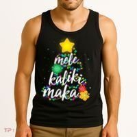 Hawaiian Christmas Mele Kaliki Maka Hibiscus Tree Tank Top thumb 3
