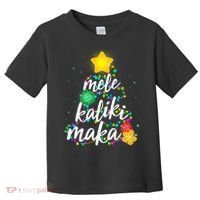 Hawaiian Christmas Mele Kaliki Maka Hibiscus Tree Toddler T-Shirt thumb 0