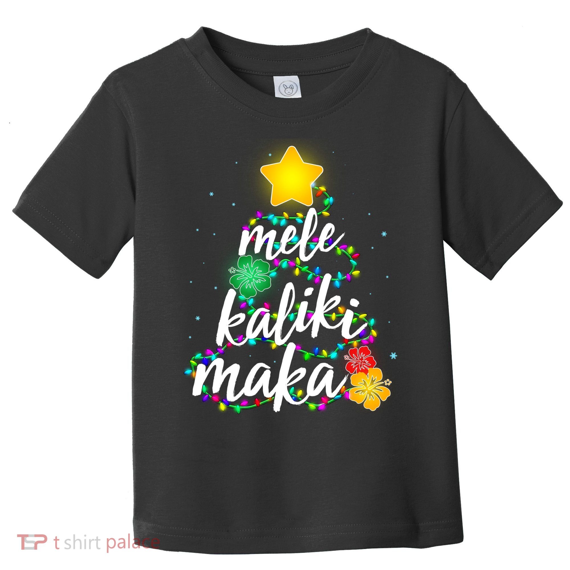 Hawaiian Christmas Mele Kaliki Maka Hibiscus Tree Toddler T-Shirt