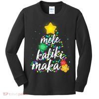 Hawaiian Christmas Mele Kaliki Maka Hibiscus Tree Kids Long Sleeve Shirt thumb 0