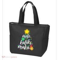 Hawaiian Christmas Mele Kaliki Maka Hibiscus Tree Tote Bag thumb 3