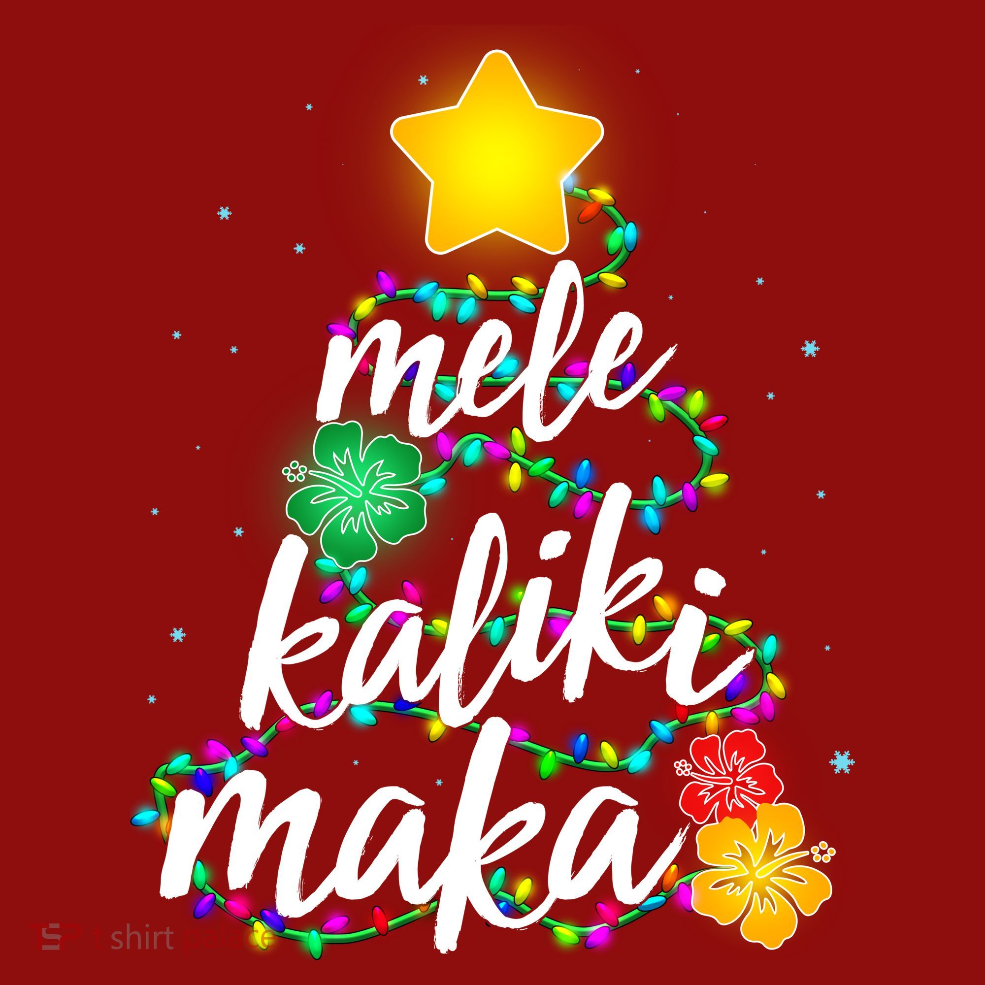 Hawaiian Christmas Mele Kaliki Maka Hibiscus Tree Long Sleeve Shirt