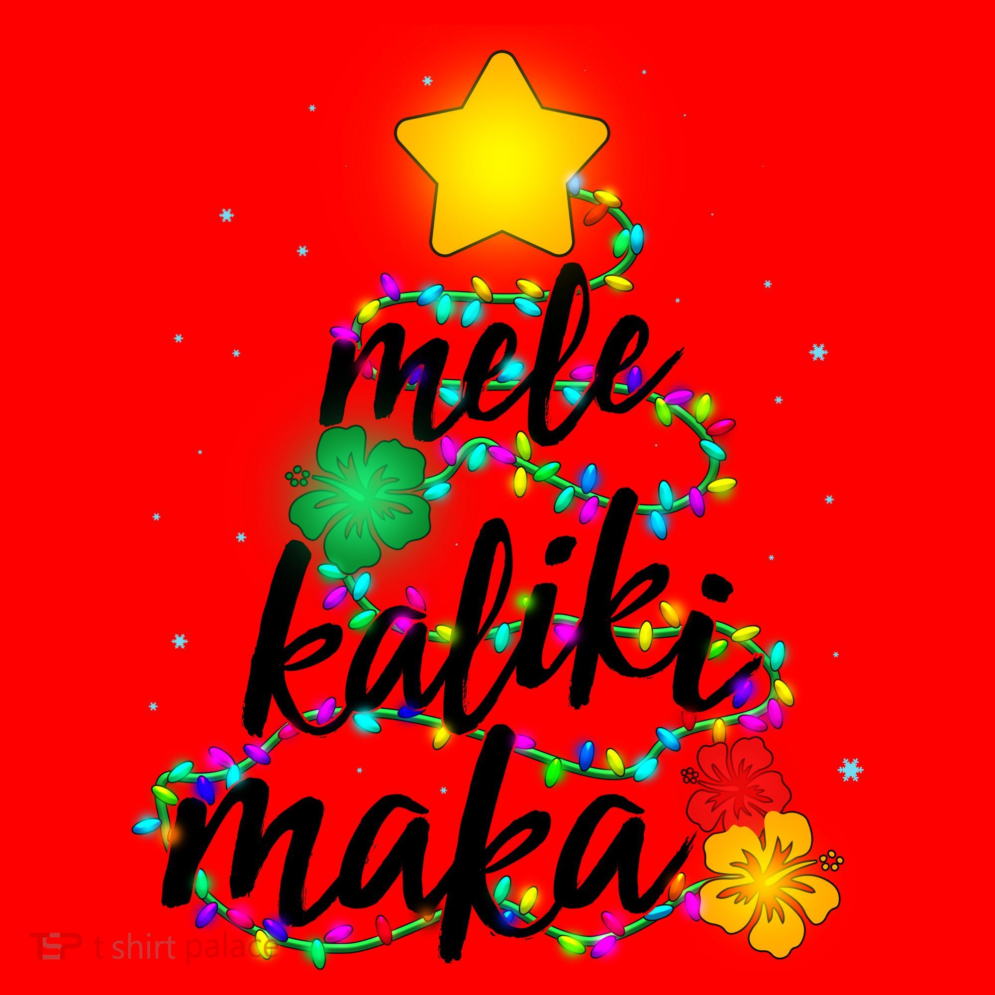 Hawaiian Christmas Mele Kaliki Maka Hibiscus Tree Santa Hat