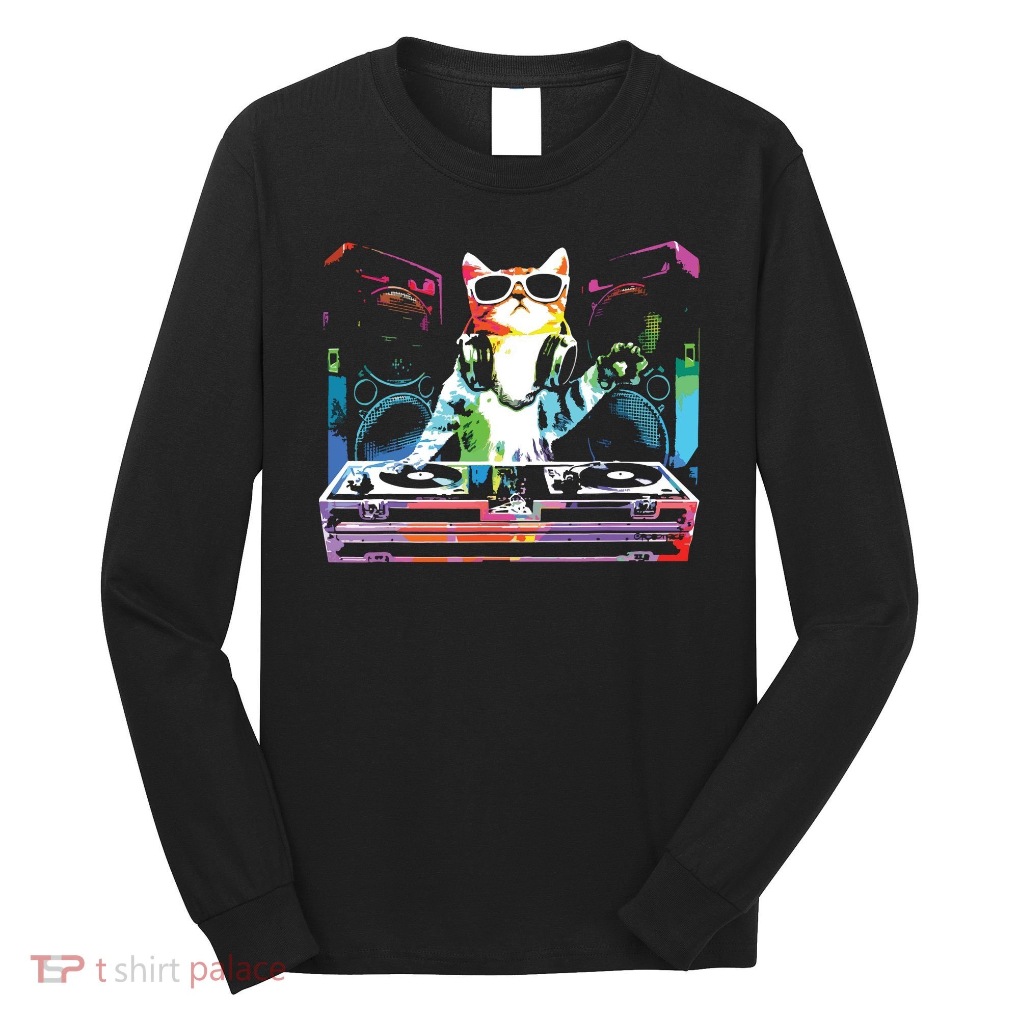 HOUSE CAT New DJ Cat Kitty Long Sleeve Shirt