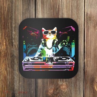 HOUSE CAT New DJ Cat Kitty Coaster