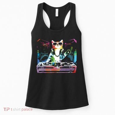 HOUSE CAT New DJ Cat Kitty Women's Tank Top