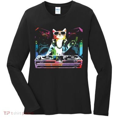 HOUSE CAT New DJ Cat Kitty Women's Long Sleeve Shirt