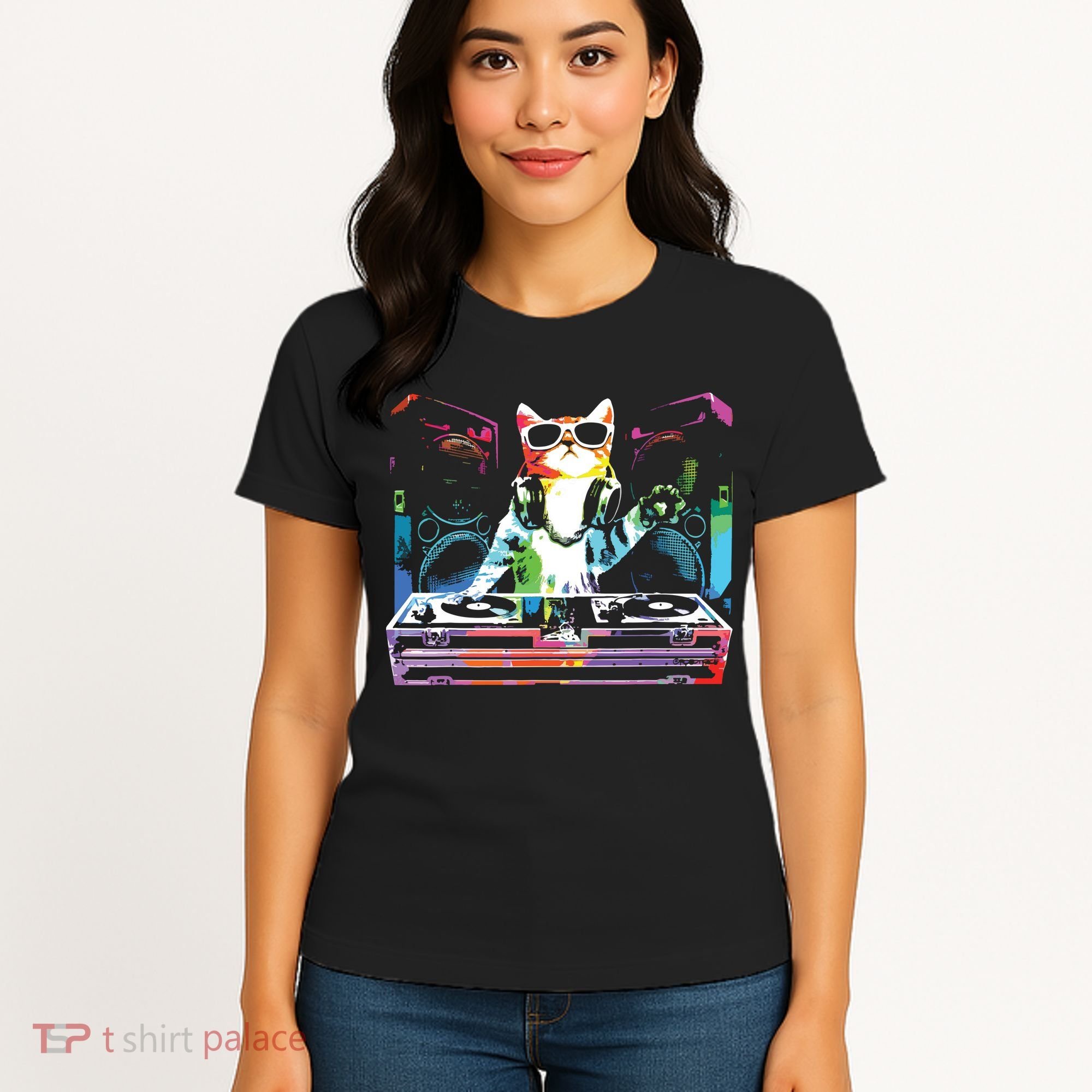HOUSE CAT New DJ Cat Kitty Women's T-Shirt
