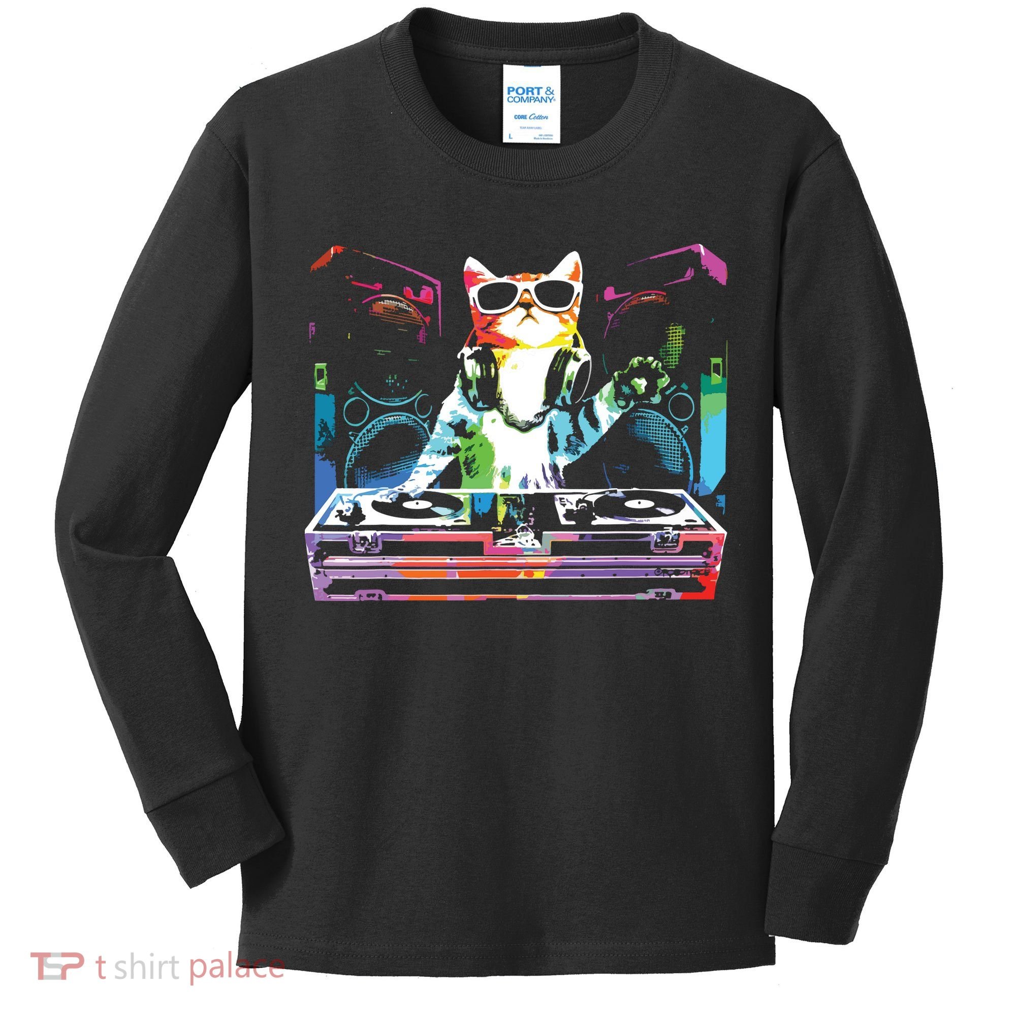 HOUSE CAT New DJ Cat Kitty Kids Long Sleeve Shirt