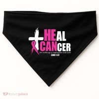 Heal Cancer Nothing Is Impossible With God Breast USA-Made Doggie Bandana thumb 0