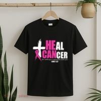 Heal Cancer Nothing Is Impossible With God Breast T-Shirt thumb 2