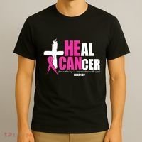 Heal Cancer Nothing Is Impossible With God Breast T-Shirt thumb 3