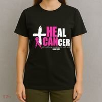 Heal Cancer Nothing Is Impossible With God Breast T-Shirt thumb 4