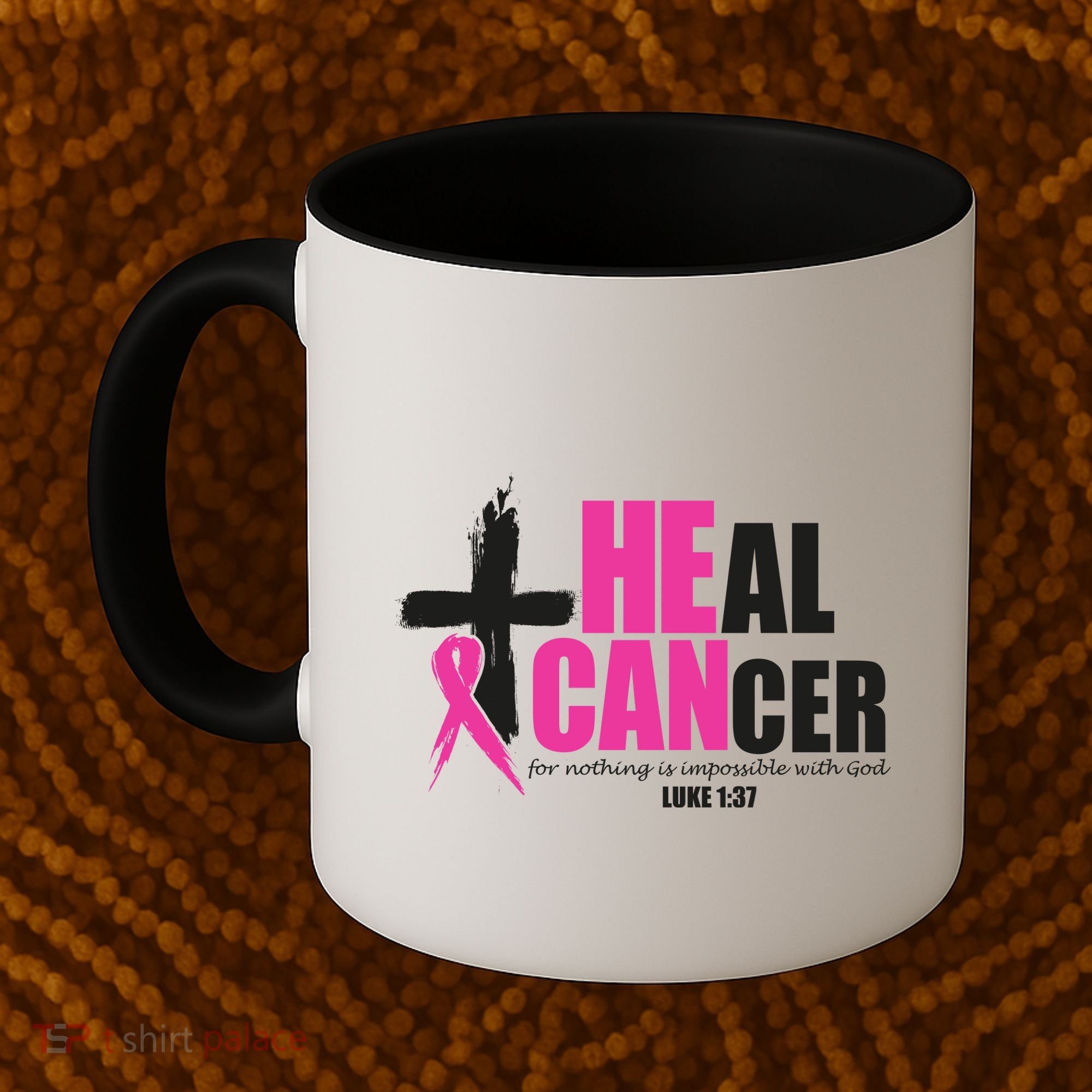 Heal Cancer Nothing Is Impossible With God Breast Coffee Mug