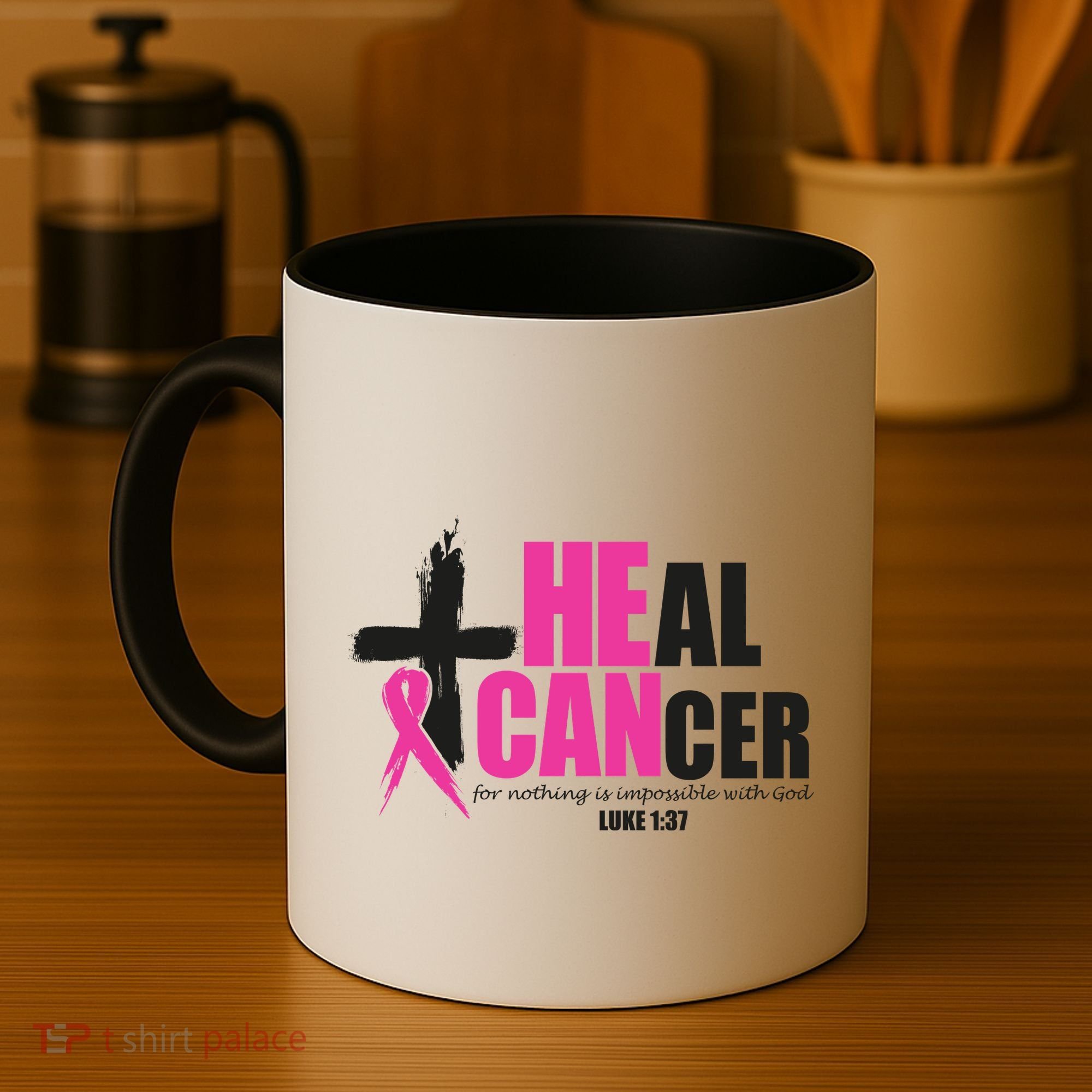Heal Cancer Nothing Is Impossible With God Breast Coffee Mug