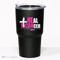 Heal Cancer Nothing Is Impossible With God Breast Tumbler thumb 0