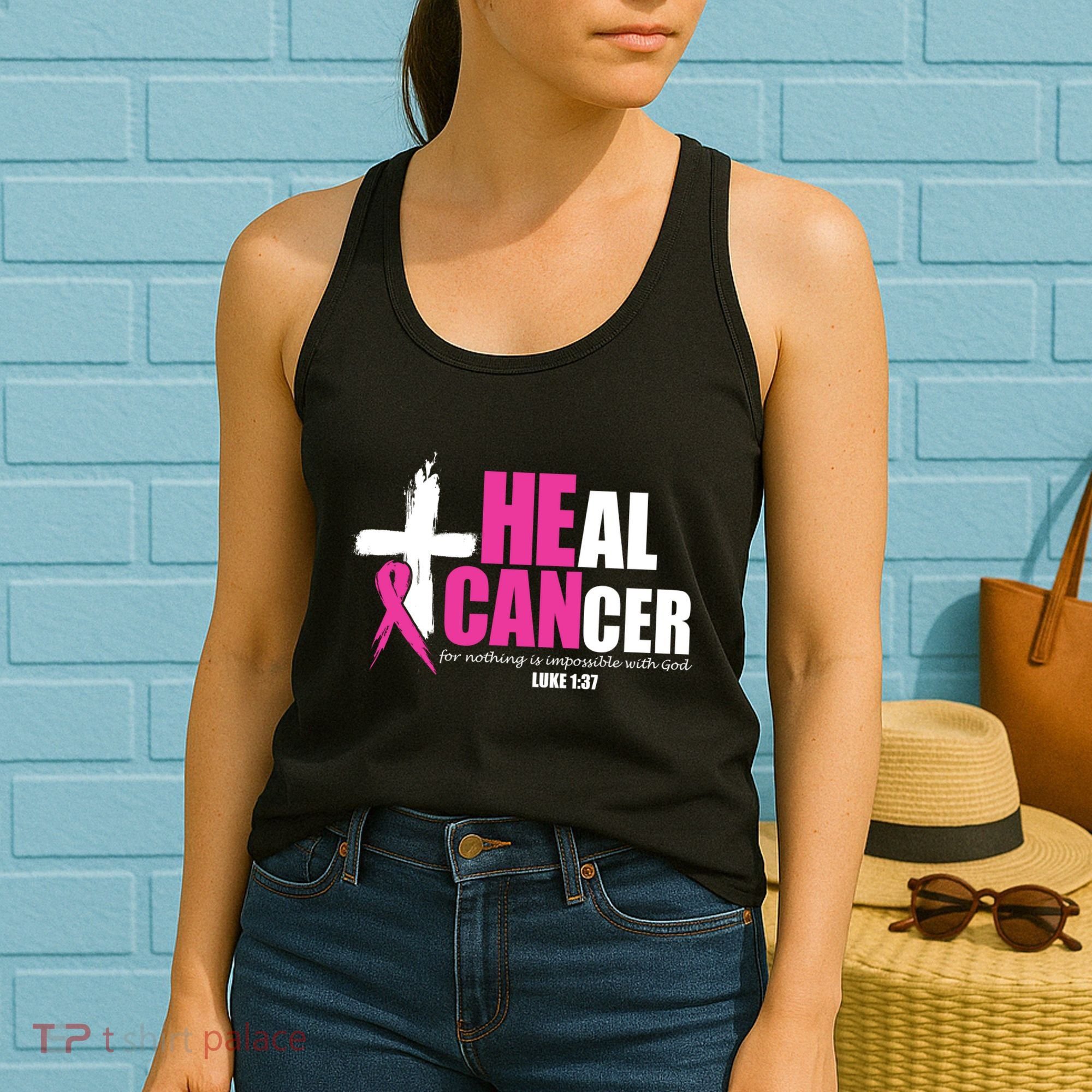 Heal Cancer Nothing Is Impossible With God Breast Women's Tank Top