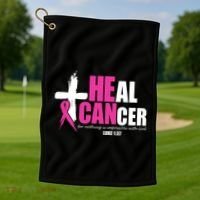 Heal Cancer Nothing Is Impossible With God Breast Golf Towel thumb 1