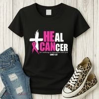 Heal Cancer Nothing Is Impossible With God Breast Women's T-Shirt thumb 3