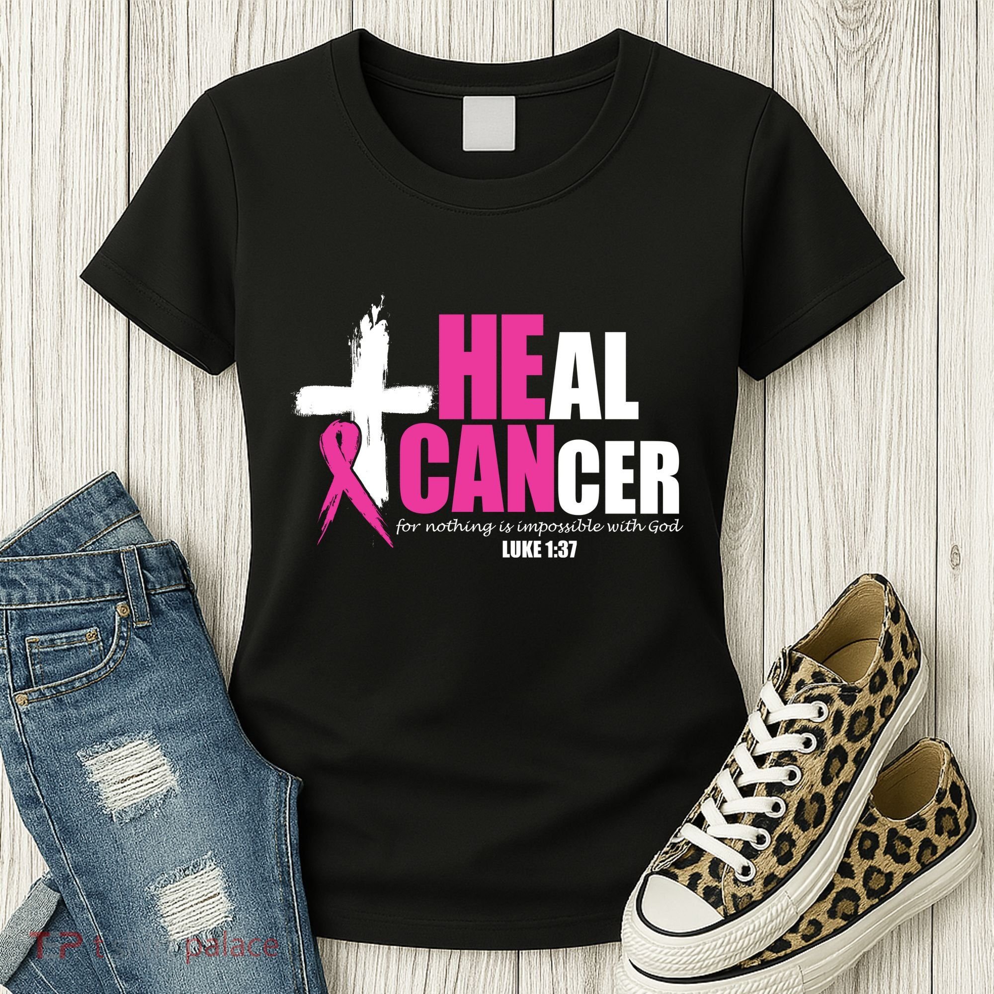 Heal Cancer Nothing Is Impossible With God Breast Women's T-Shirt