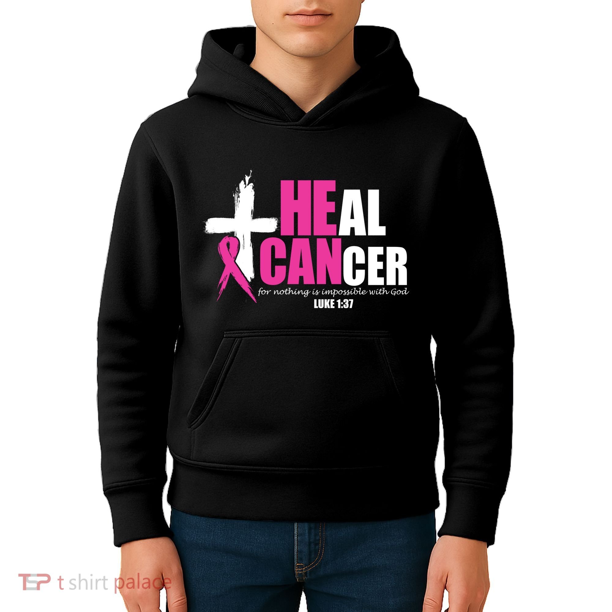 Heal Cancer Nothing Is Impossible With God Breast Kids Hoodie