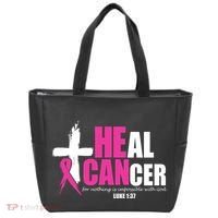 Heal Cancer Nothing Is Impossible With God Breast Tote Bag thumb 0