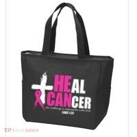 Heal Cancer Nothing Is Impossible With God Breast Tote Bag thumb 3