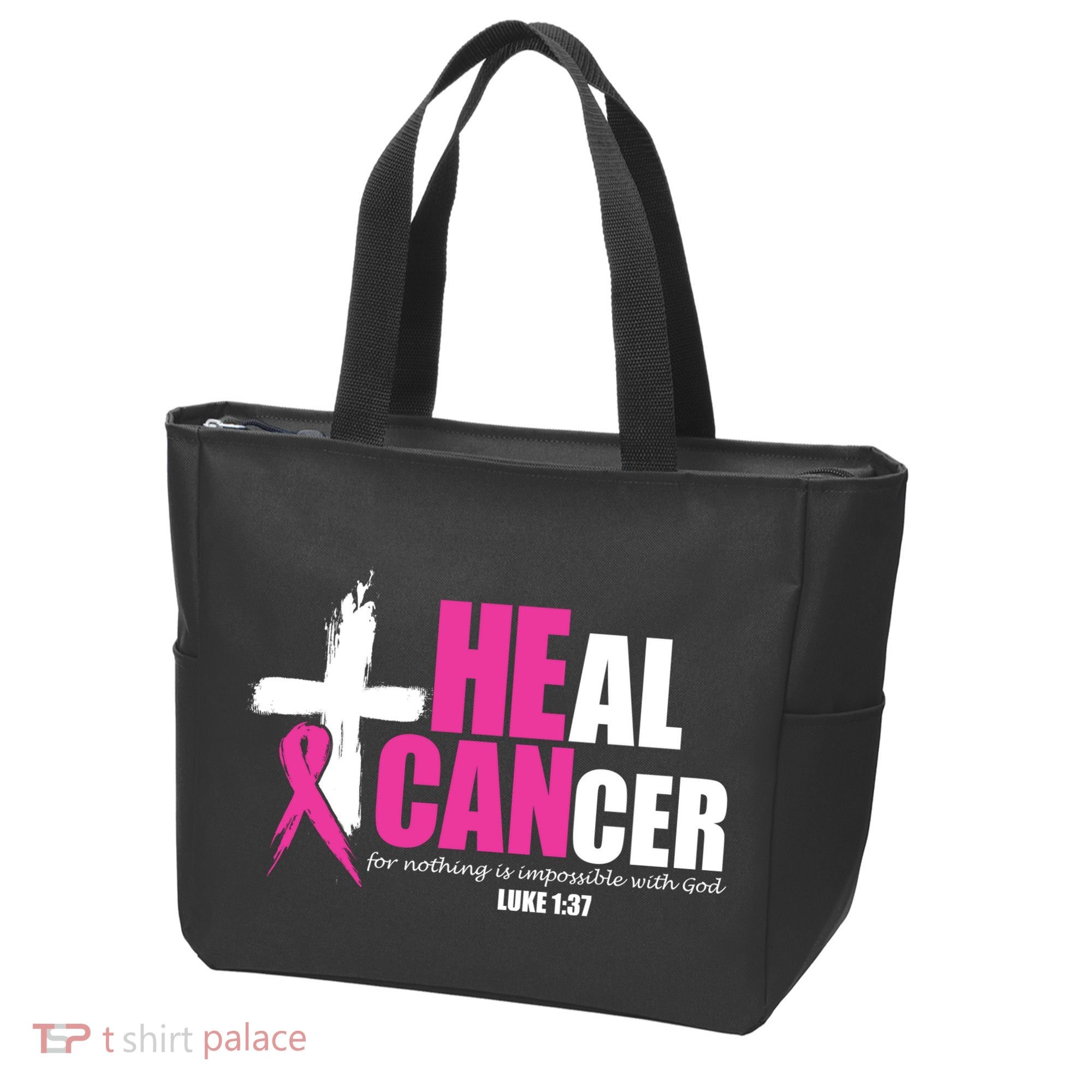 Heal Cancer Nothing Is Impossible With God Breast Tote Bag