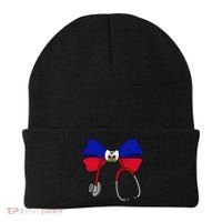 Haitian Coquette Nurse Stethoscope Bow Haiti Haitian Nurse Beanie thumb 0