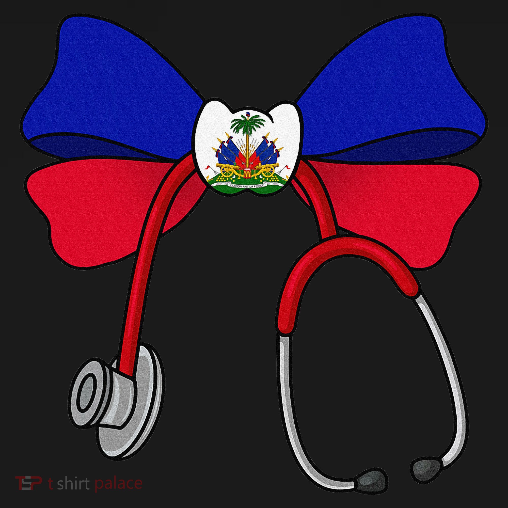 Haitian Coquette Nurse Stethoscope Bow Haiti Haitian Nurse Coaster