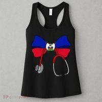 Haitian Coquette Nurse Stethoscope Bow Haiti Haitian Nurse Women's Tank Top thumb 3