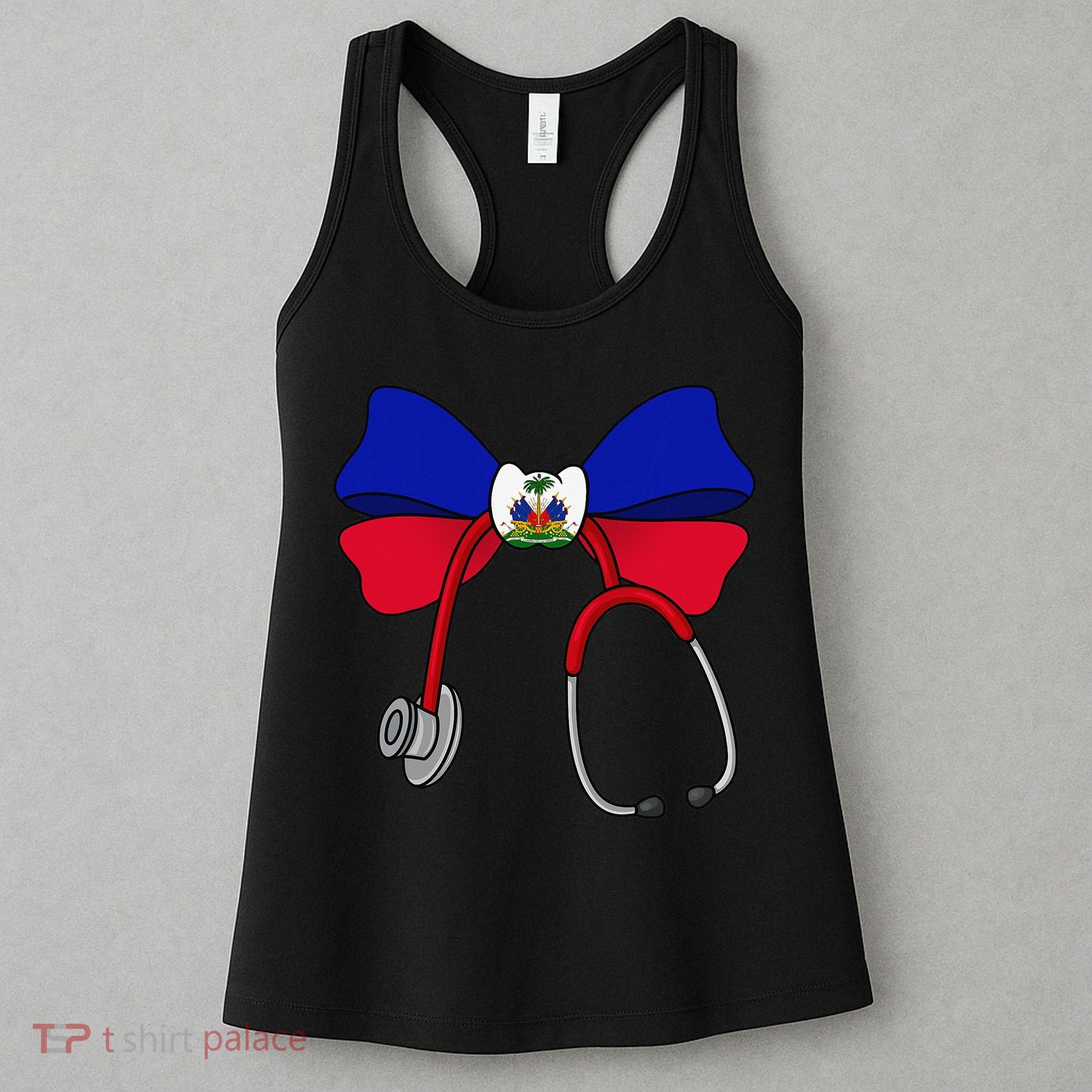 Haitian Coquette Nurse Stethoscope Bow Haiti Haitian Nurse Women's Tank Top