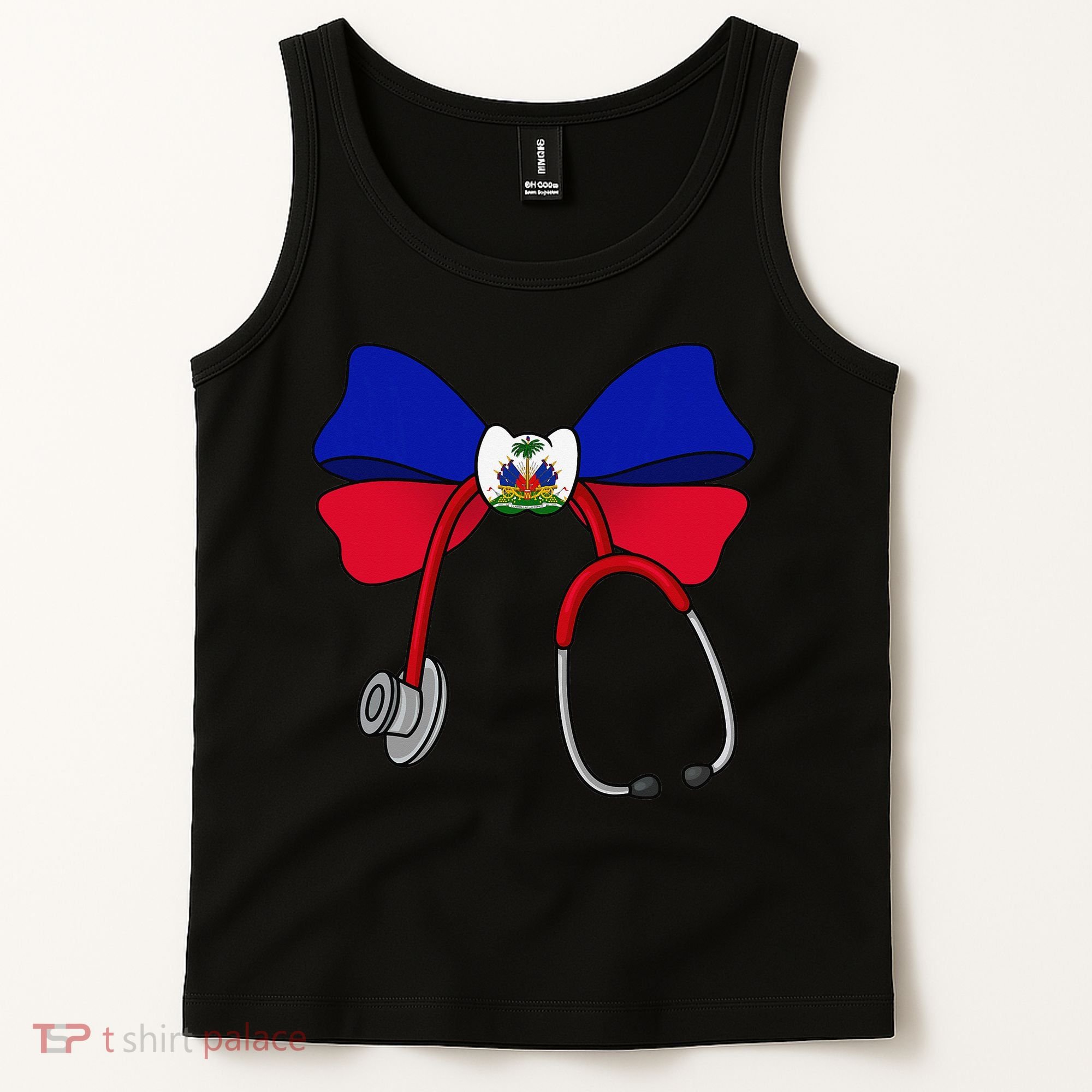 Haitian Coquette Nurse Stethoscope Bow Haiti Haitian Nurse Tank Top