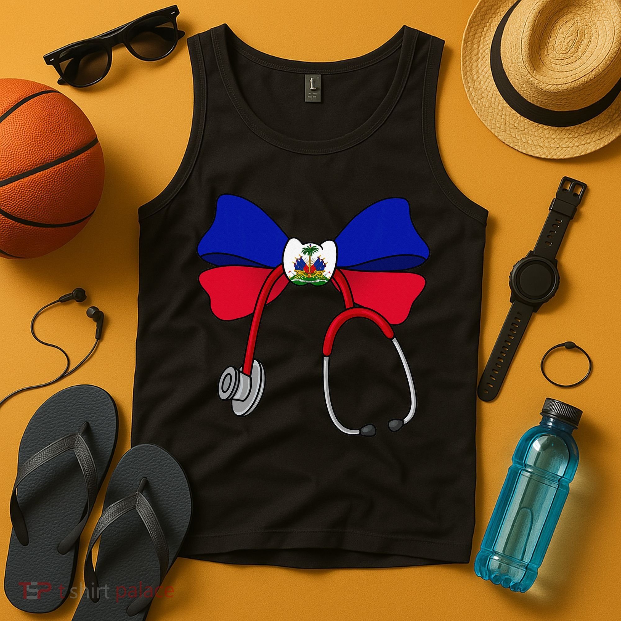 Haitian Coquette Nurse Stethoscope Bow Haiti Haitian Nurse Tank Top
