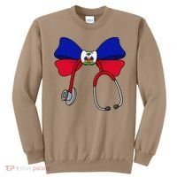 Haitian Coquette Nurse Stethoscope Bow Haiti Haitian Nurse Sweatshirt thumb 0