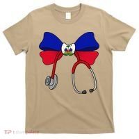 Haitian Coquette Nurse Stethoscope Bow Haiti Haitian Nurse T-Shirt thumb 0