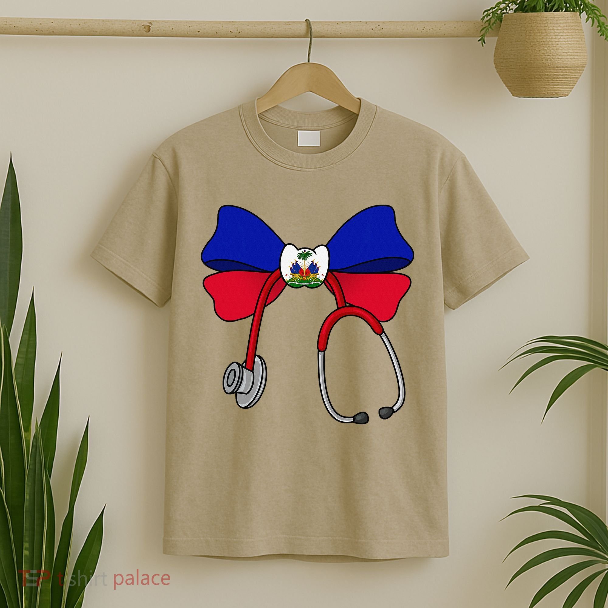 Haitian Coquette Nurse Stethoscope Bow Haiti Haitian Nurse T-Shirt