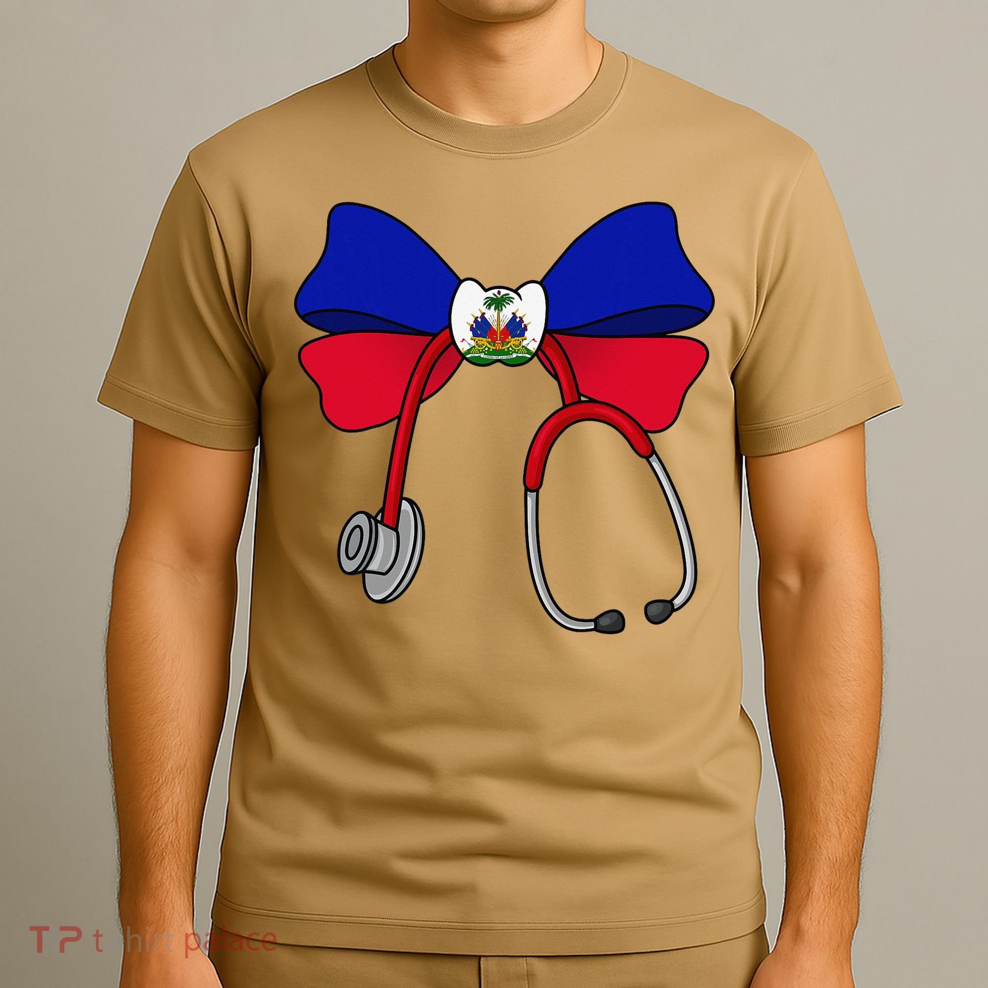 Haitian Coquette Nurse Stethoscope Bow Haiti Haitian Nurse T-Shirt