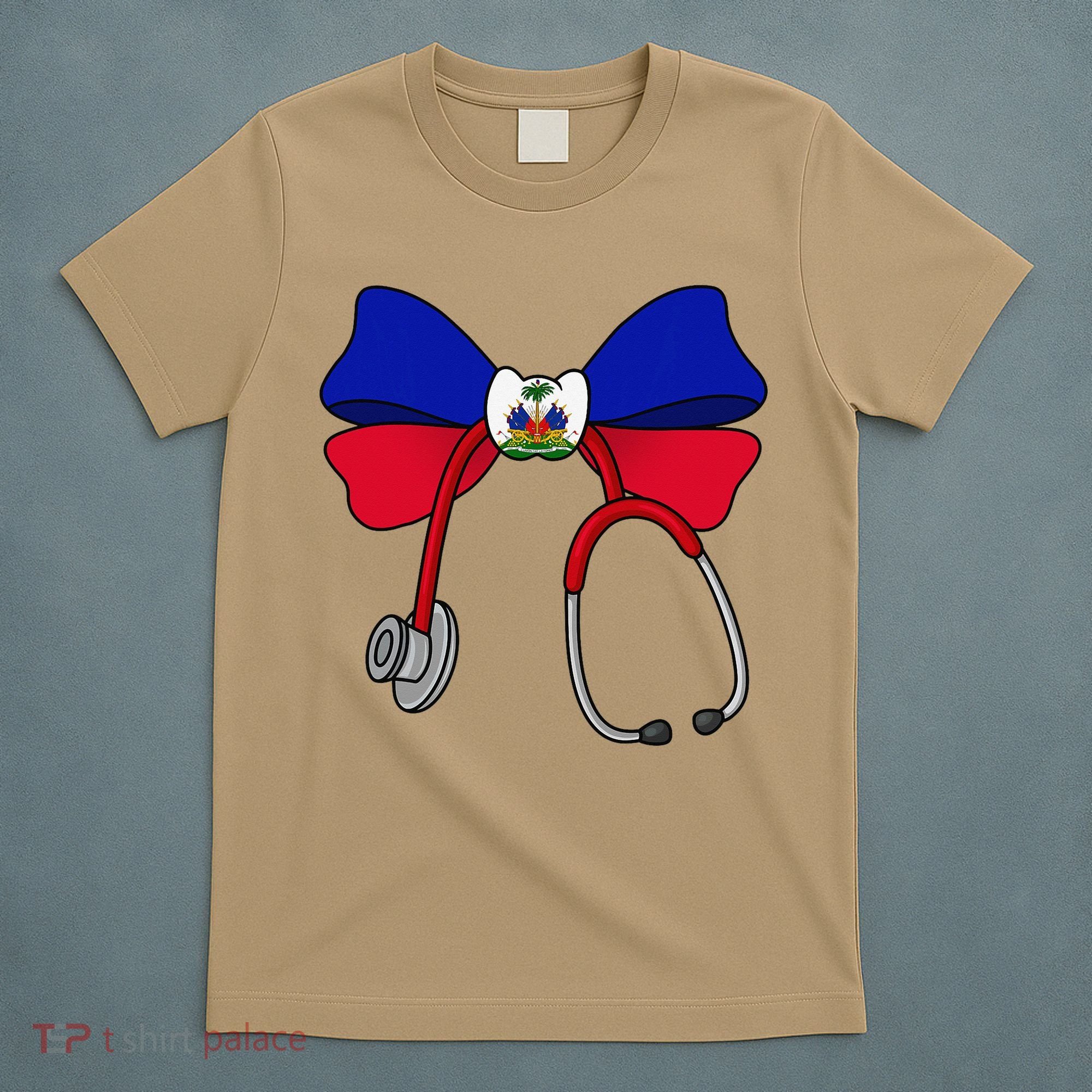 Haitian Coquette Nurse Stethoscope Bow Haiti Haitian Nurse T-Shirt
