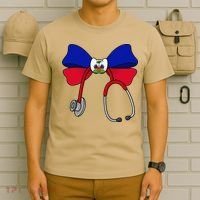 Haitian Coquette Nurse Stethoscope Bow Haiti Haitian Nurse T-Shirt thumb 6