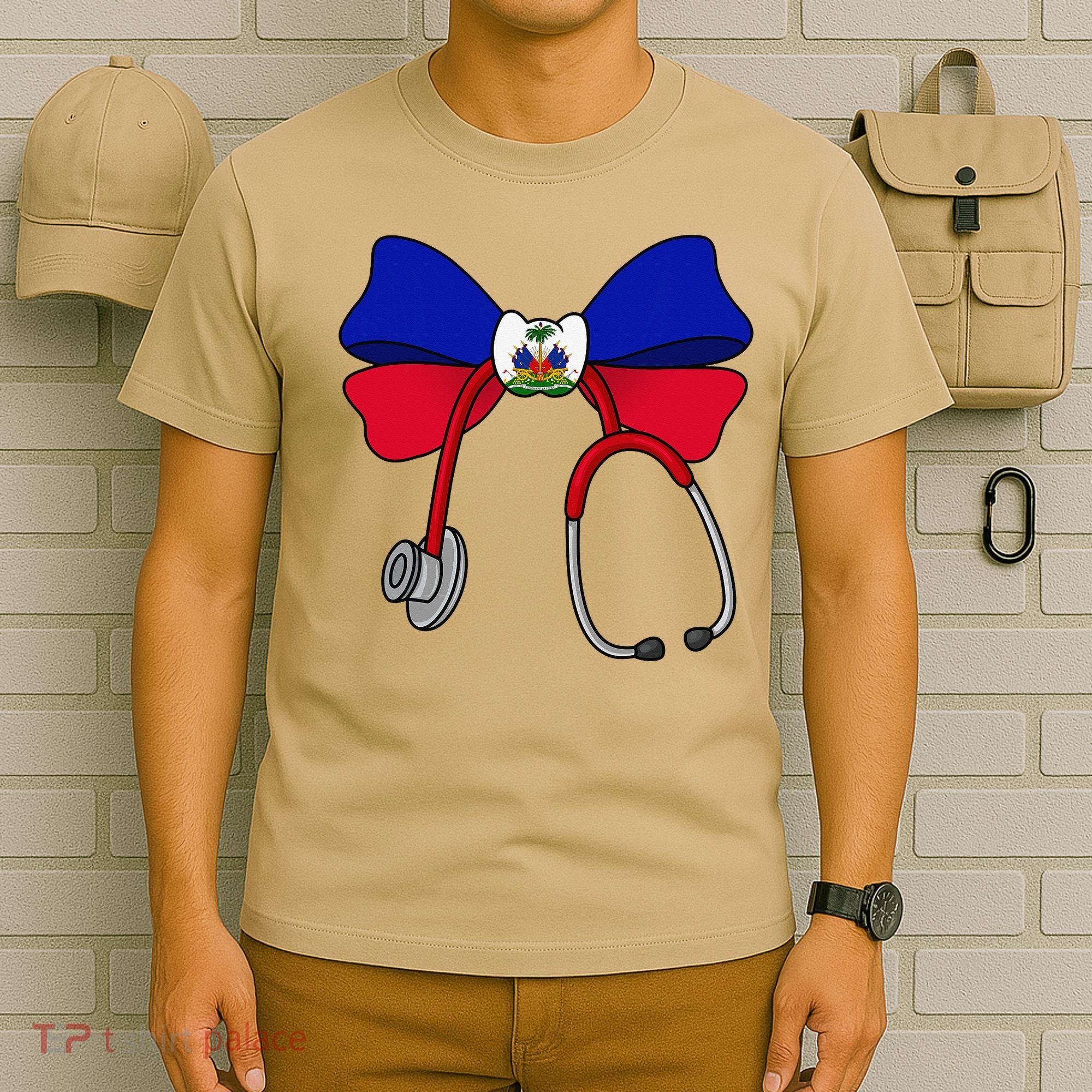 Haitian Coquette Nurse Stethoscope Bow Haiti Haitian Nurse T-Shirt