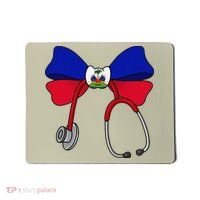 Haitian Coquette Nurse Stethoscope Bow Haiti Haitian Nurse Mousepad thumb 0