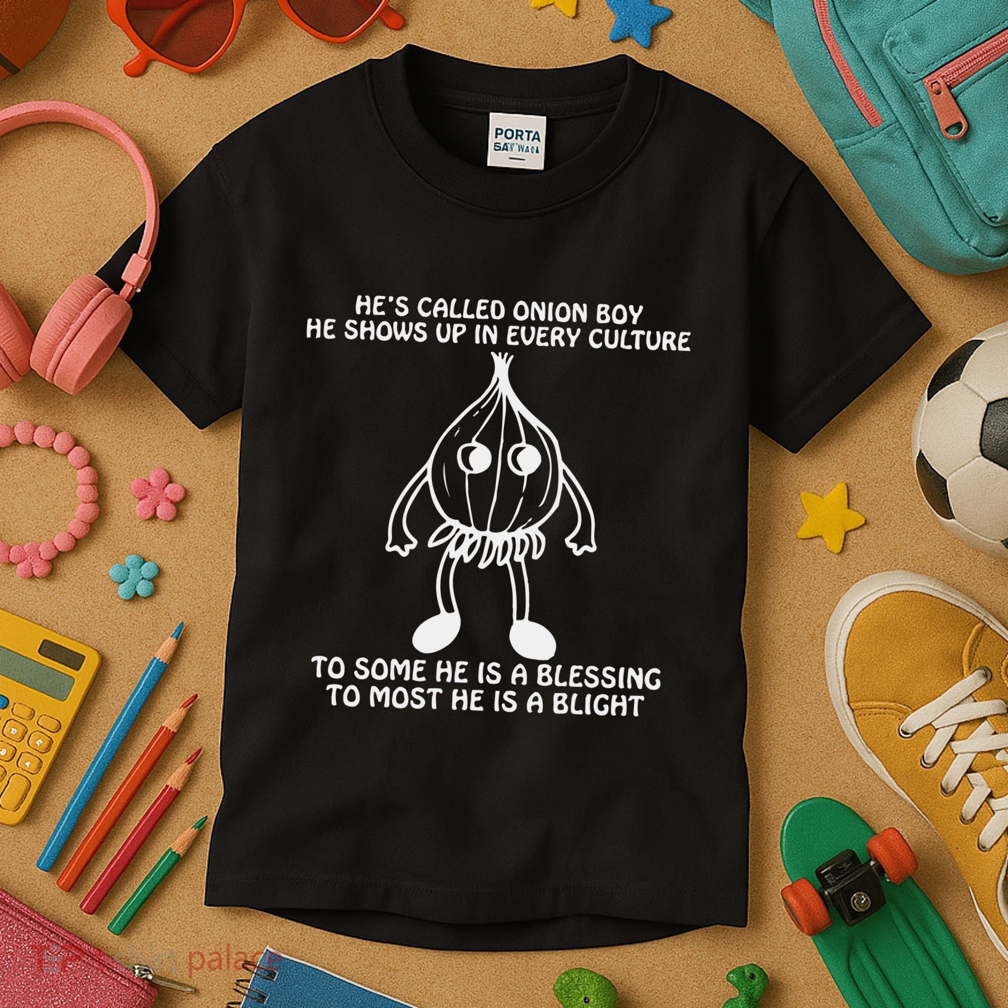 He’S Called Onion Boy He Shows Up In Every Culture Kids T-Shirt