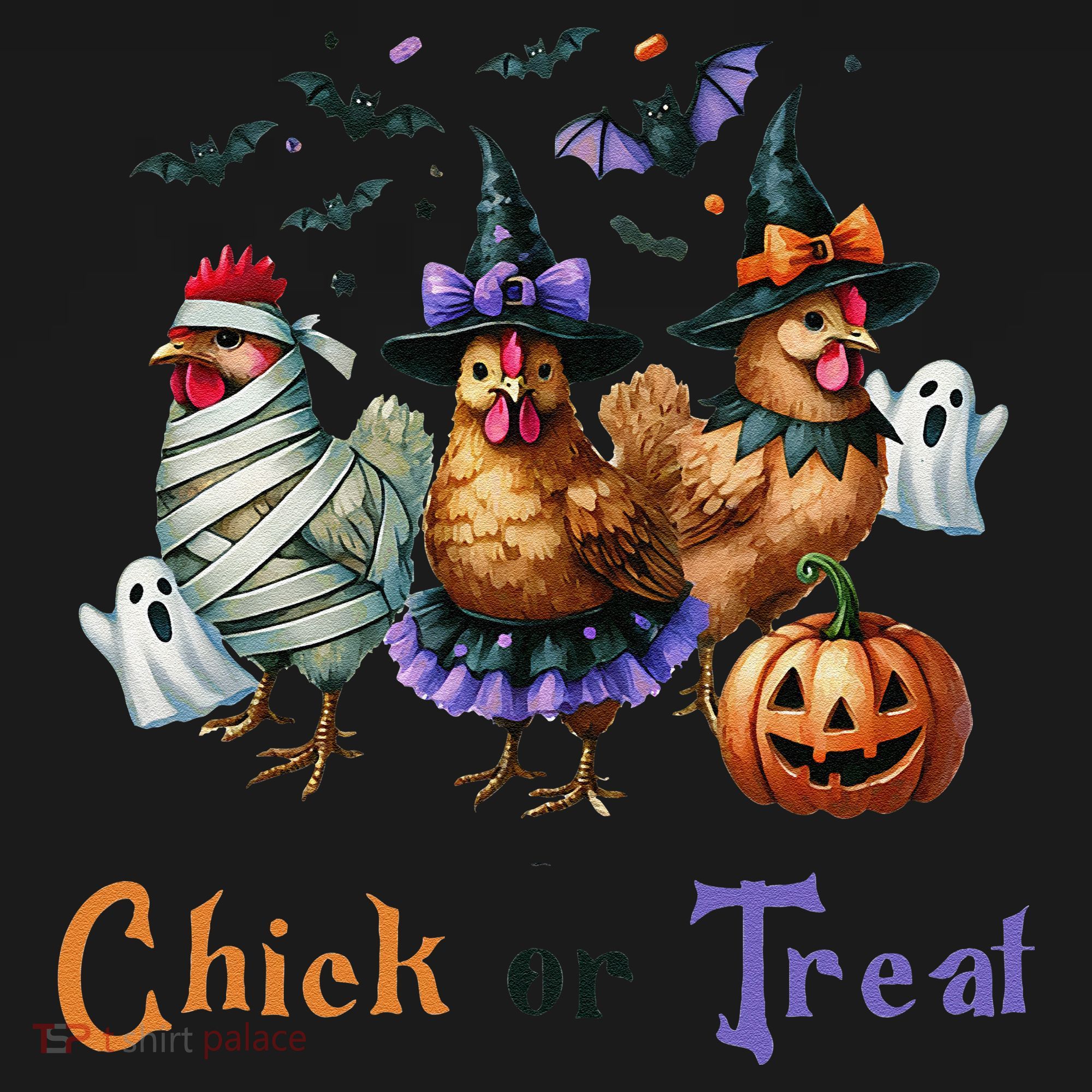 Halloween Chick Or Treat Pumpkins Chickens Farmer Funny Ornament