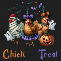 Halloween Chick Or Treat Pumpkins Chickens Farmer Funny Hat thumb 2